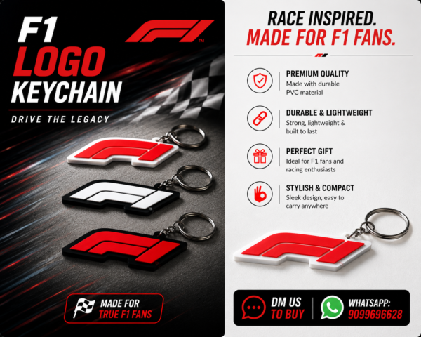F1 Logo Keychain | Premium 3D Printed Formula-Style Keychain for Racing Fans – Durable, Lightweight & Stylish